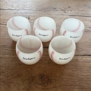 Dodgers Baseball Themed Glasses Set